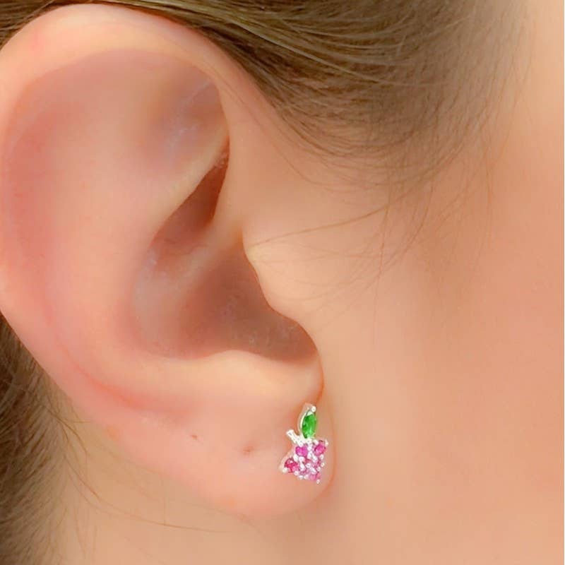 Sweet little fruits 🍇Cubic zirconia grape stud earrings