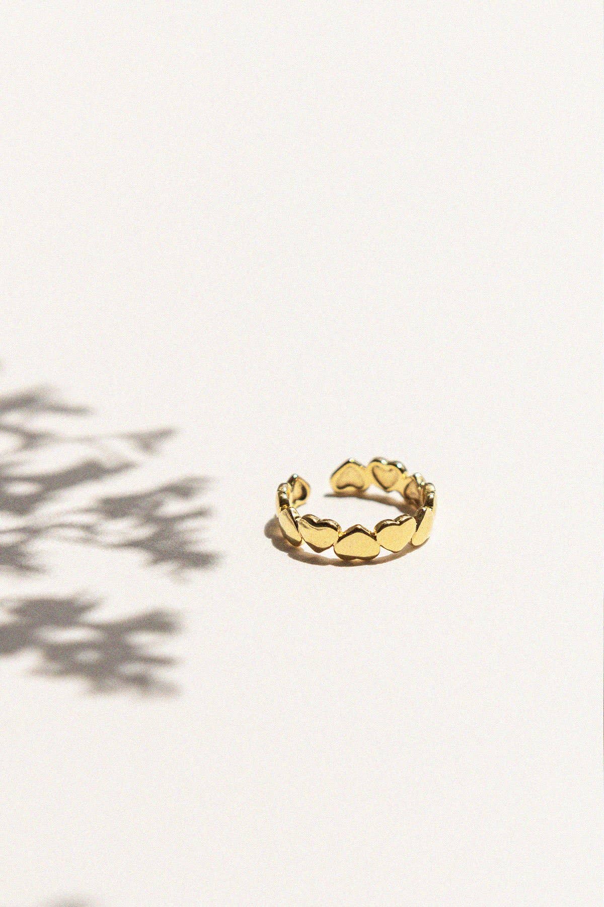 Gold plated ring, hearts
