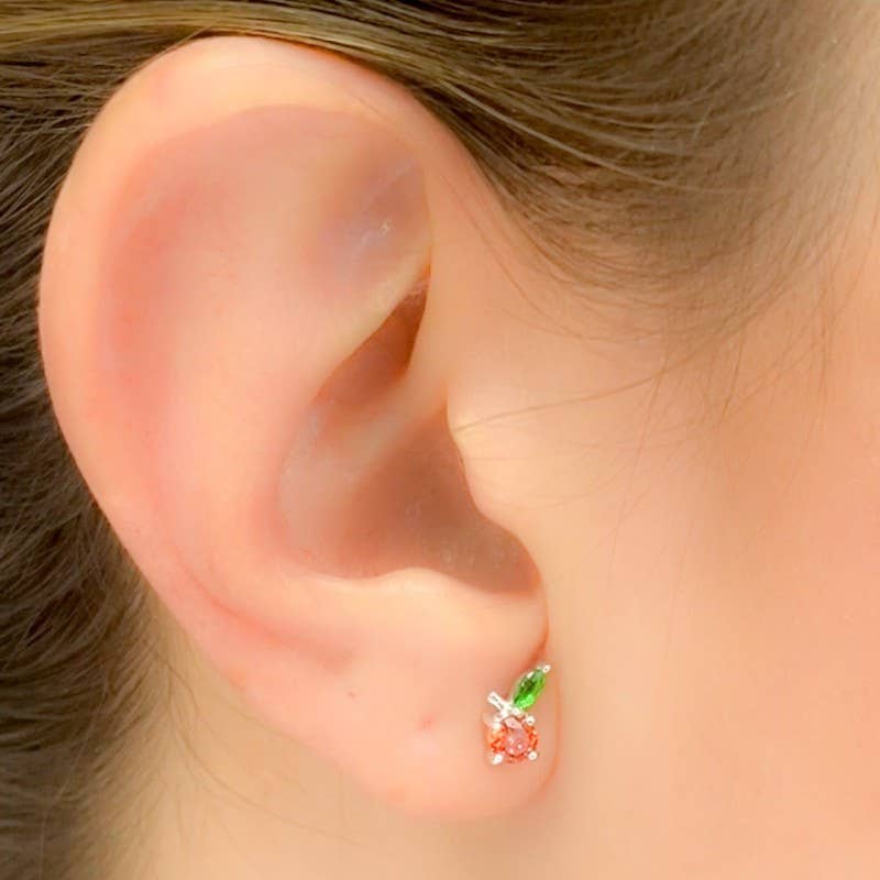 Sweet little fruits 🍊 zirconia orange stud earrings