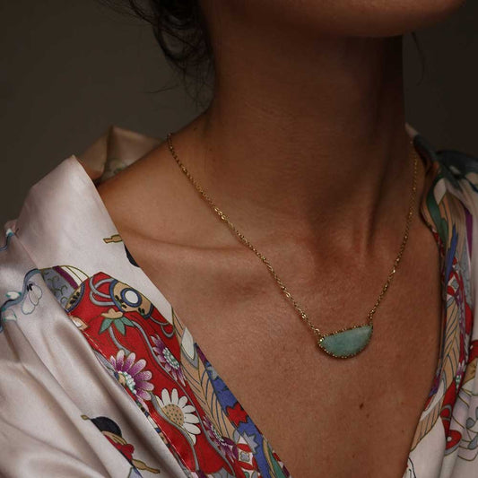 Necklace with Amazonite pendant, adjustable